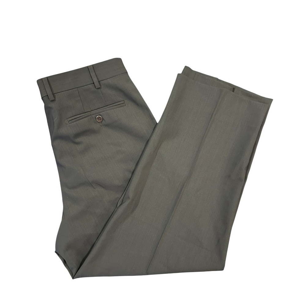 Zanella Mens Dress Pants Charcoal‎ Gray Flat Front Trousers 34x26